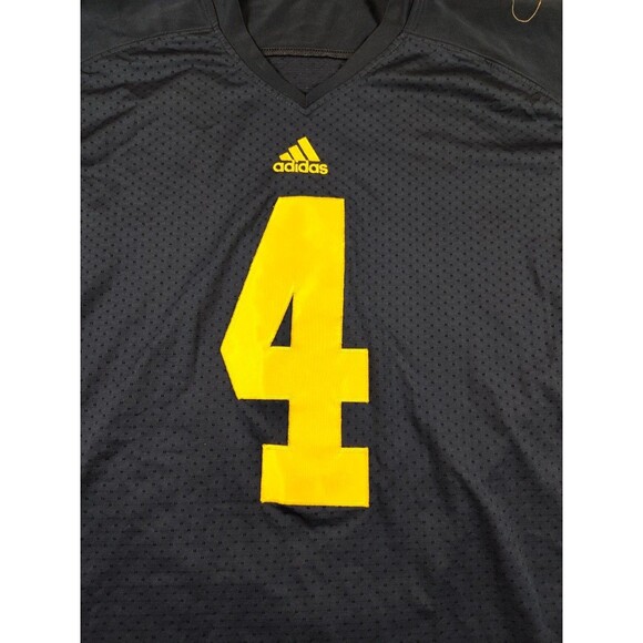 Vintage Michigan Wolverines Jersey Men's 2XL Blue #4 Adidas Jim Harbaugh - Picture 3 of 13